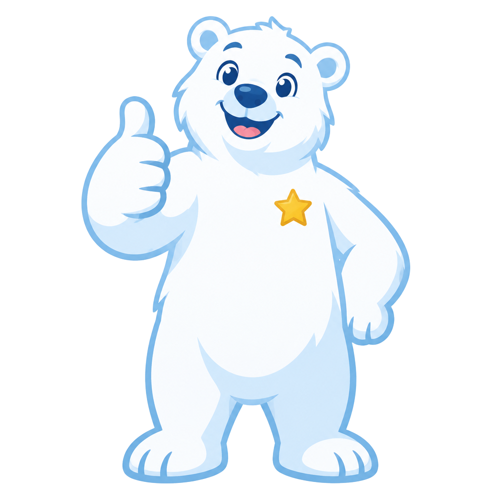 Bear Care PLUS polar bear mascot