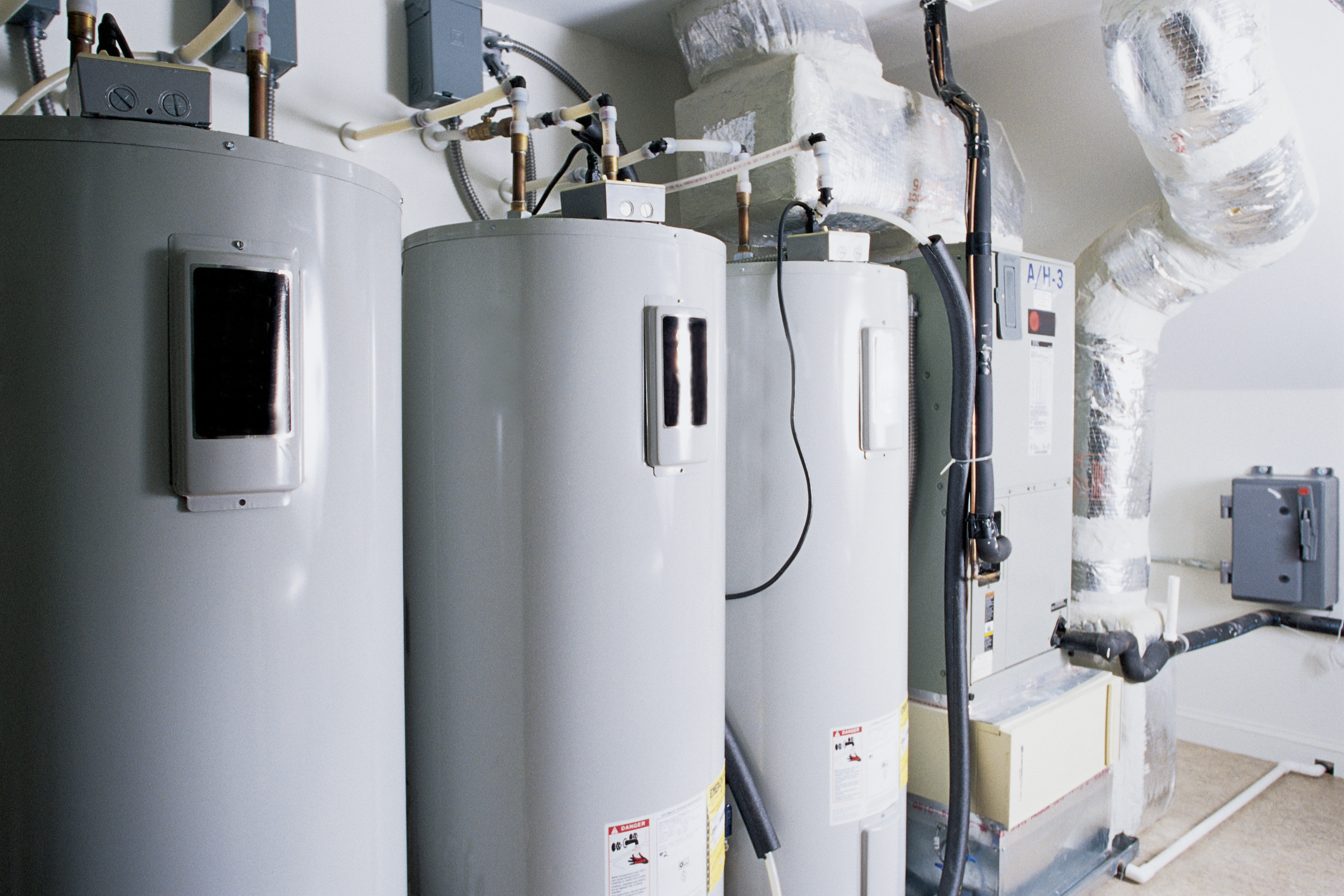 several large white tanks